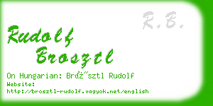 rudolf brosztl business card